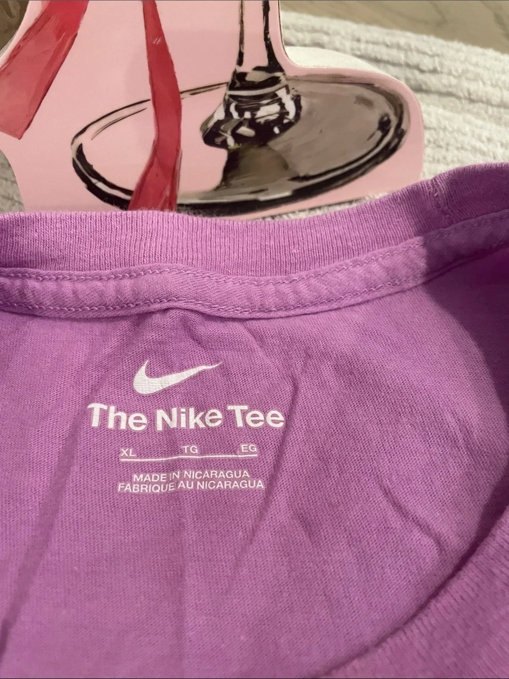 Nike Lavender Graphic 'Hustle Heart & Hoops' Tee